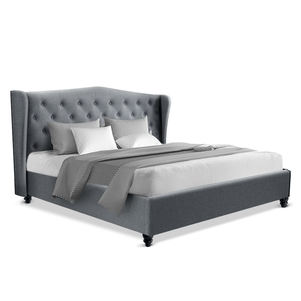 Artiss Pier Bed Frame Fabric - Grey King