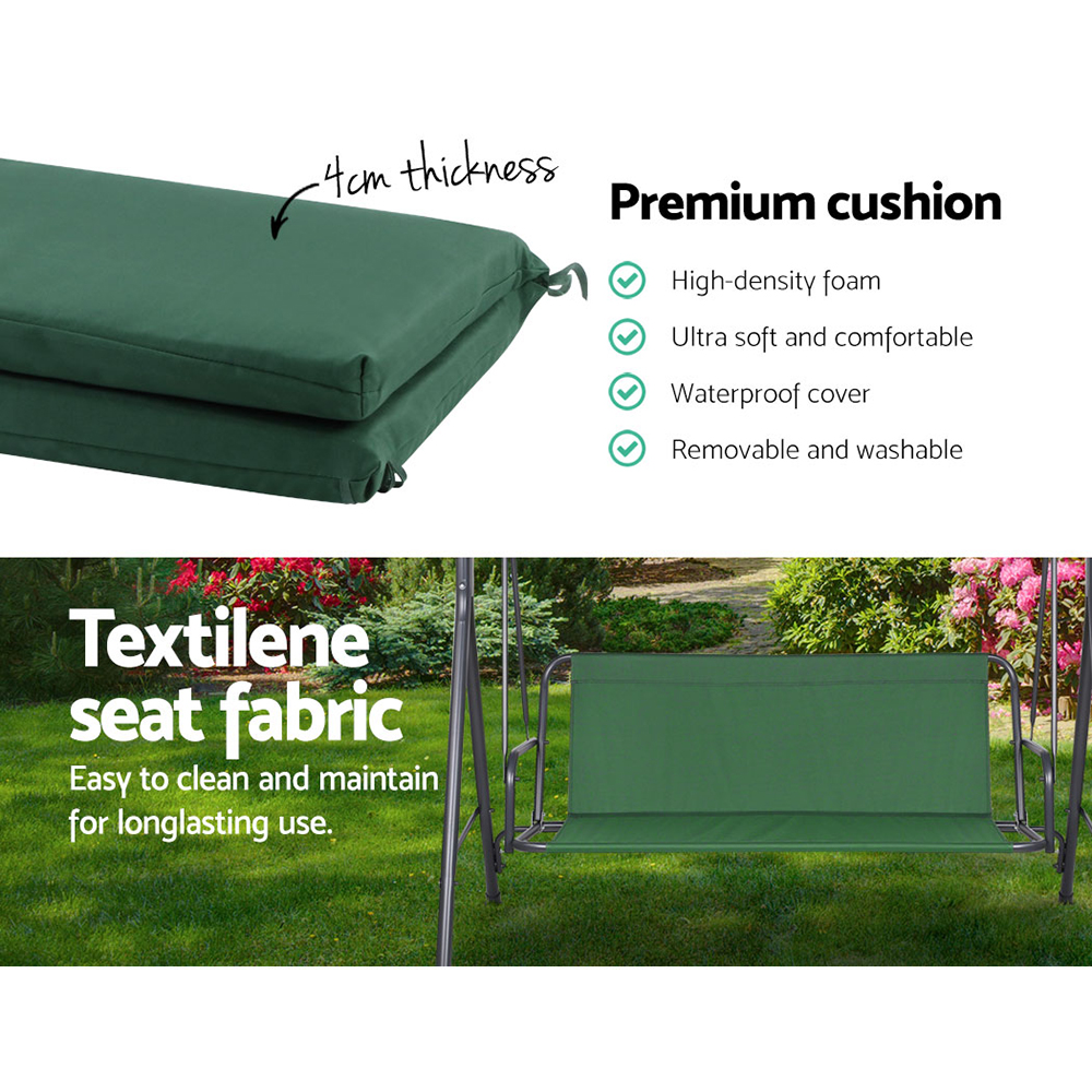 Gardeon Swing Chair Hammock Outdoor Furniture Garden Canopy Bench Seat Green