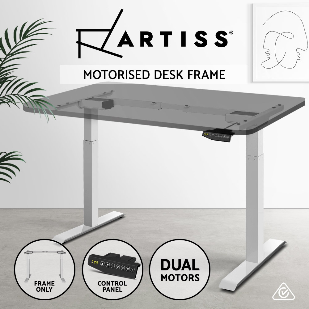 Artiss Motorised Standing Desk - White