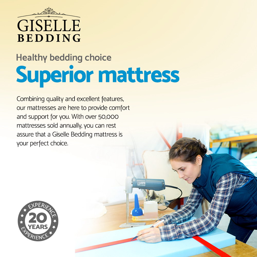 Giselle Bedding Rumba Tight Top Pocket Spring Mattress 24cm Thick Single