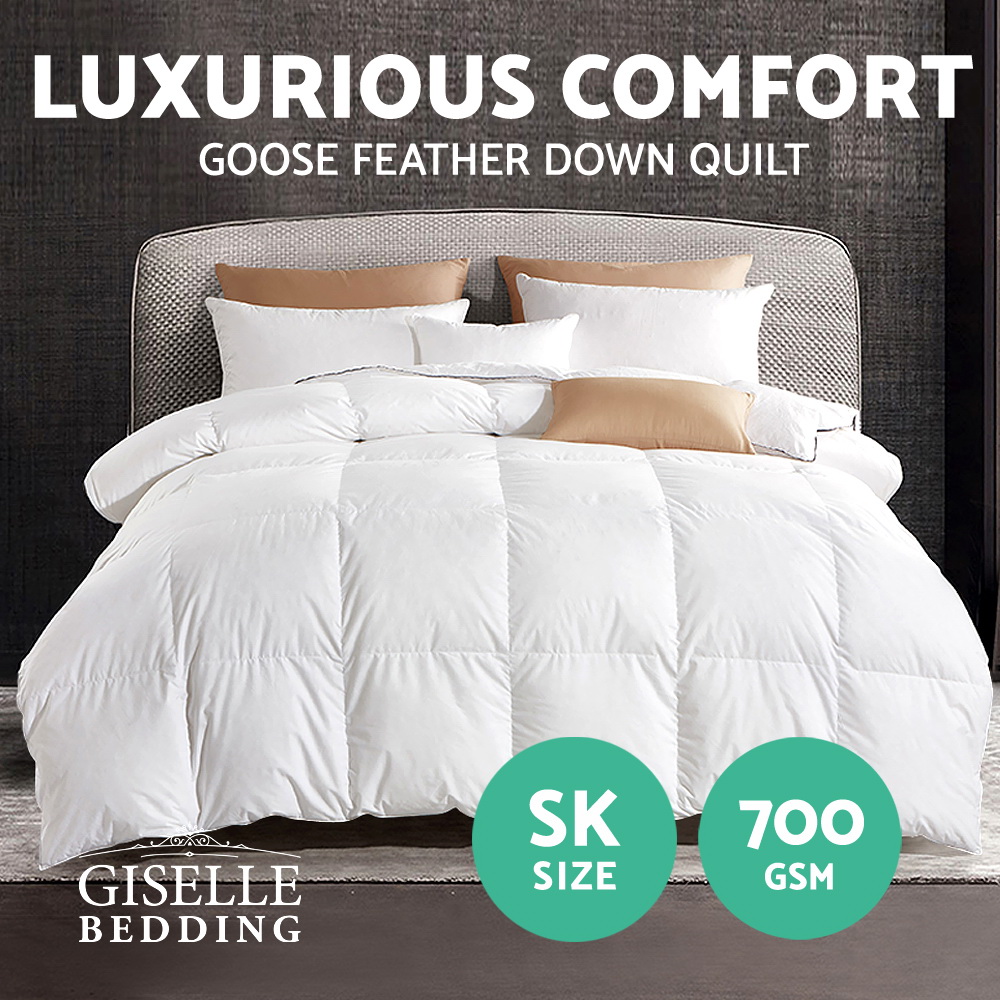 Giselle Bedding Super King 700GSM Goose Down Feather Quilt