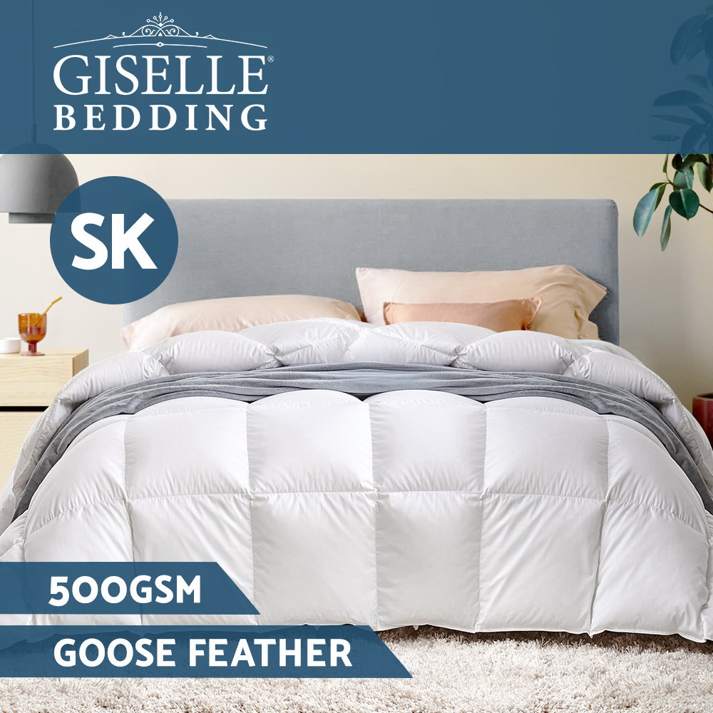 Giselle Bedding Super King 500GSM Goose Down Feather Quilt