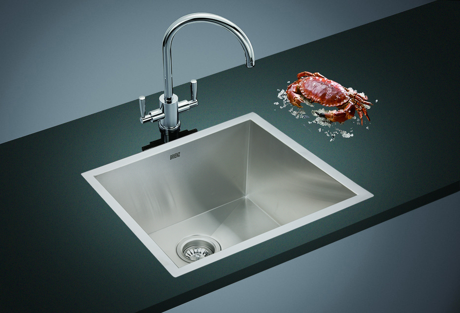 510x450mm Handmade Stainless Steel Undermount / Topmount Kitchen Laundry Sink with Waste