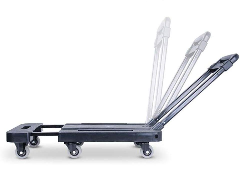 Foldable Hand Flatbed Trolley Cart 6 x 360 Degree Rotating Wheels with Maximum Load 200Kg