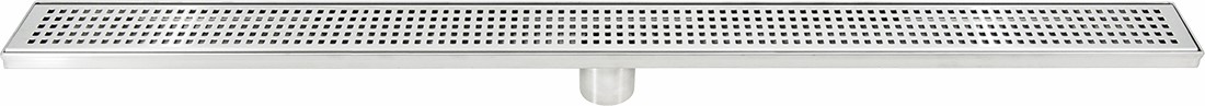 1000mm Bathroom Shower Stainless Steel Grate Drain w/Centre outlet Floor Waste Square Pattern