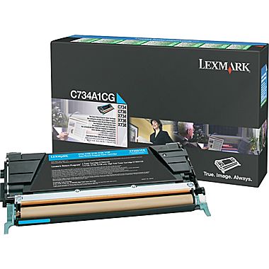 LEXMARK C734A1CG CYAN TONER PREBATE YIELD 6000 PAGES FOR C734 C736