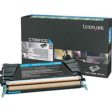 LEXMARK C736H1CG CYAN TONER PREBATE YIELD 10000 PAGES FOR C736