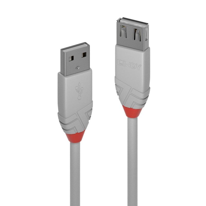 LINDY 2m USB2 A Ext Cable Anthra Line