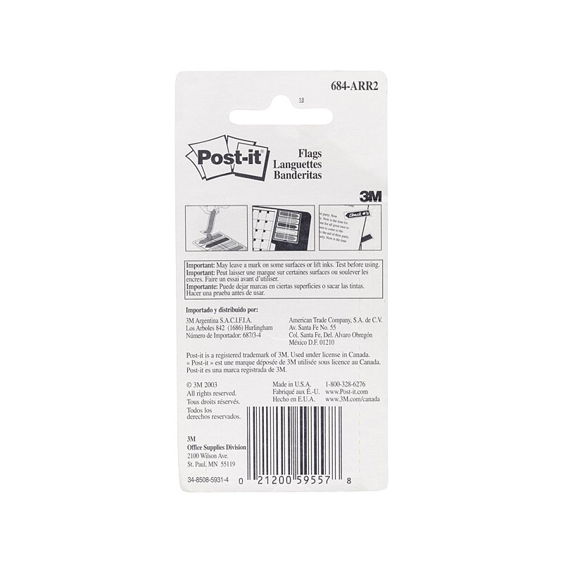 POST-IT Flag 684-ARR2 Arrw Pack of 5 Box of 6