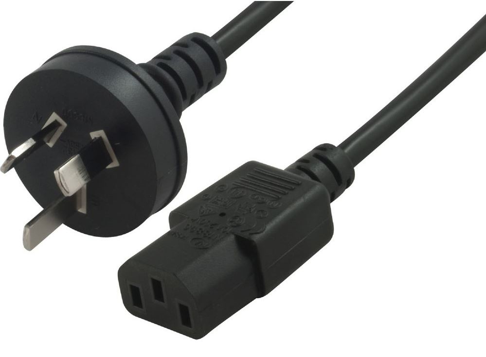 ASTROTEK AU Power Cable 2m - Male Wall 240v PC to Power Socket 3pin to IEC 320-C13 for Notebook/AC Adapter Black AU Certified UPAT-IEC-1.8M