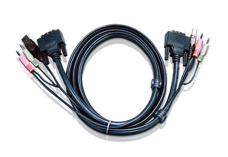 ATEN KVM Cable 3m with DVI-D (Single Link) USB & Audio to DVI-D (Single Link), USB & Audio