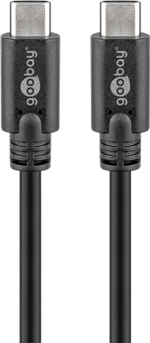 GOOBAY USB-C 3.2 Gen 1 USB C 1M Cable Male to Male Black - 5V Voltage, 3A, Nickel Material, Round Cable, Copper Inner Conductor Material