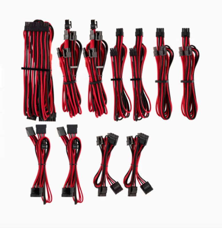 CORSAIR Corsair PSU - RED/BLACK Premium Individually Sleeved DC Cable Pro Kit, Type 4 Generation 4