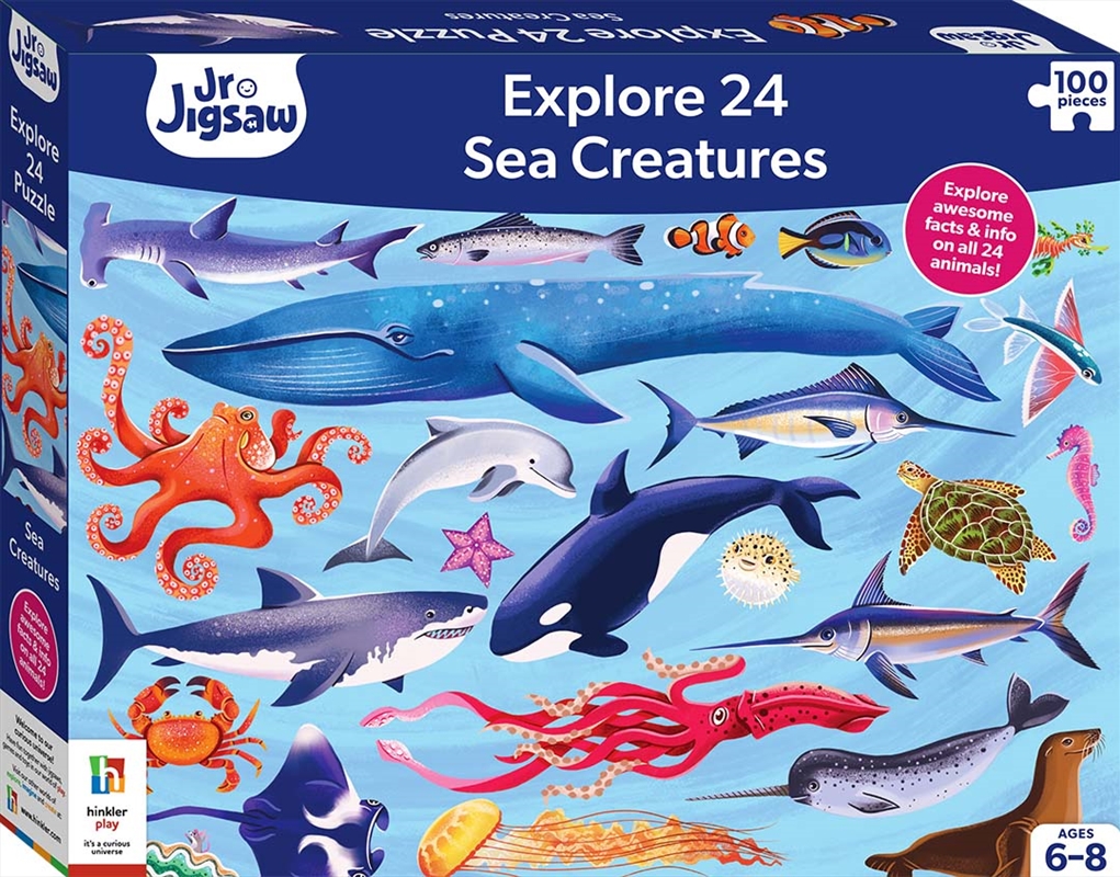 Junior Jigsaw Explore 24: Sea Creatures 100 Piece Puzzle