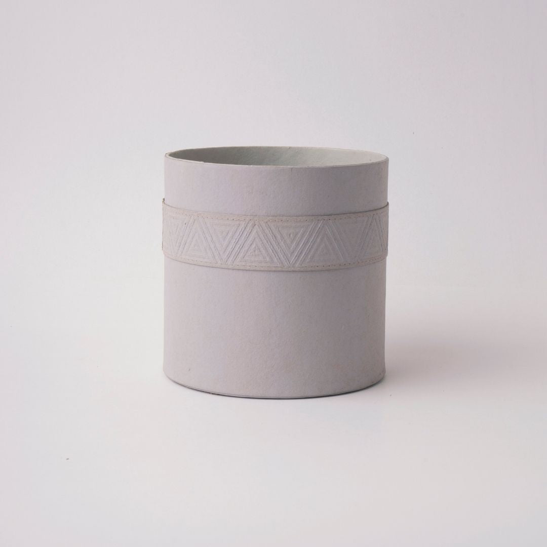 Tree Stripes Cylinder Pot Kilima - Light Grey (Large)