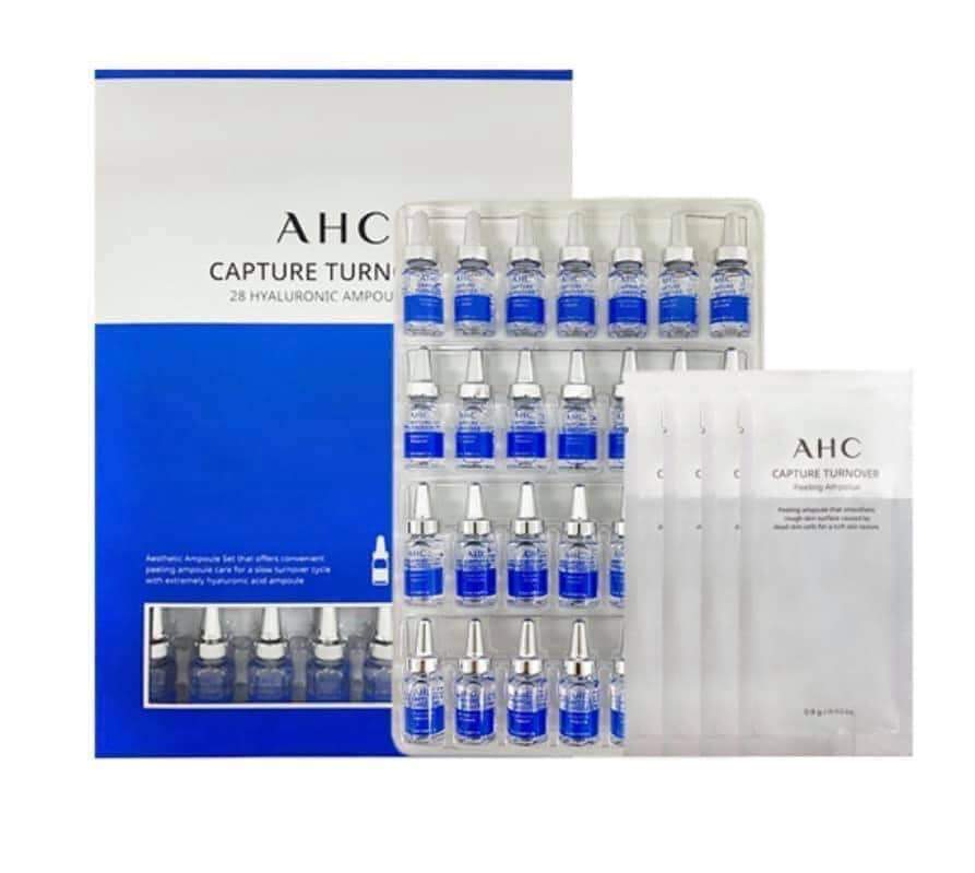 AHC Korea Capture Turnover 28 Bottles Hyaluronic Ampoule Set + Peeling Ampoule x4
