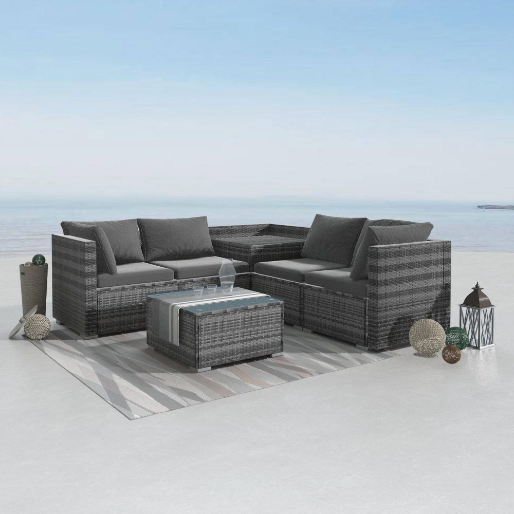 6PCS Outdoor Modular Lounge Sofa Coogee – Grey
