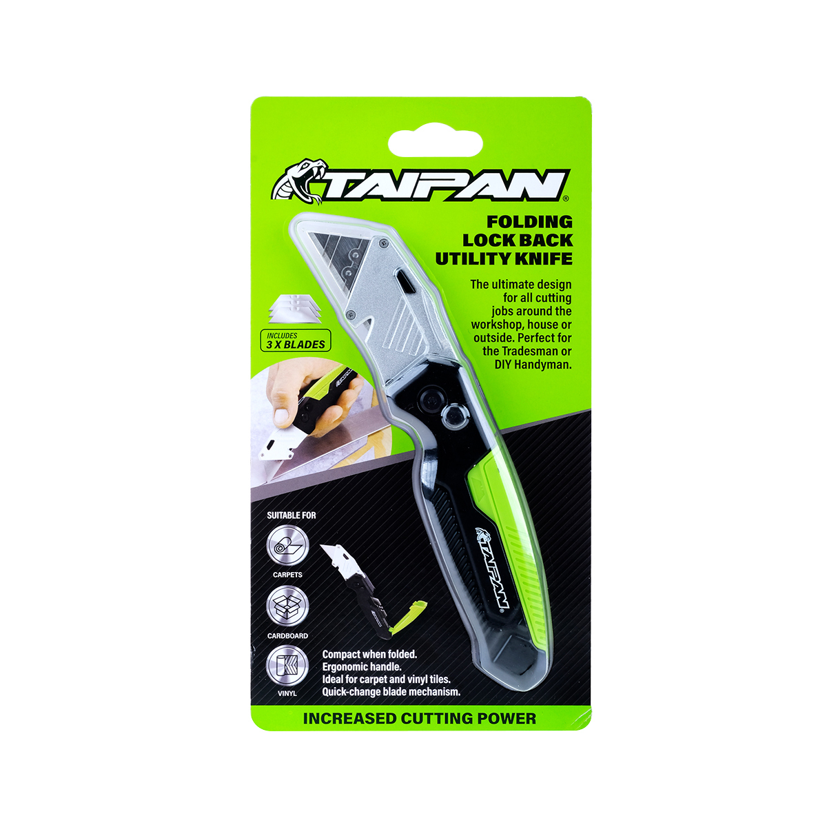 Taipan Folding Lock Back Utility Knife Premium Quality Carbon Vanadium Steel